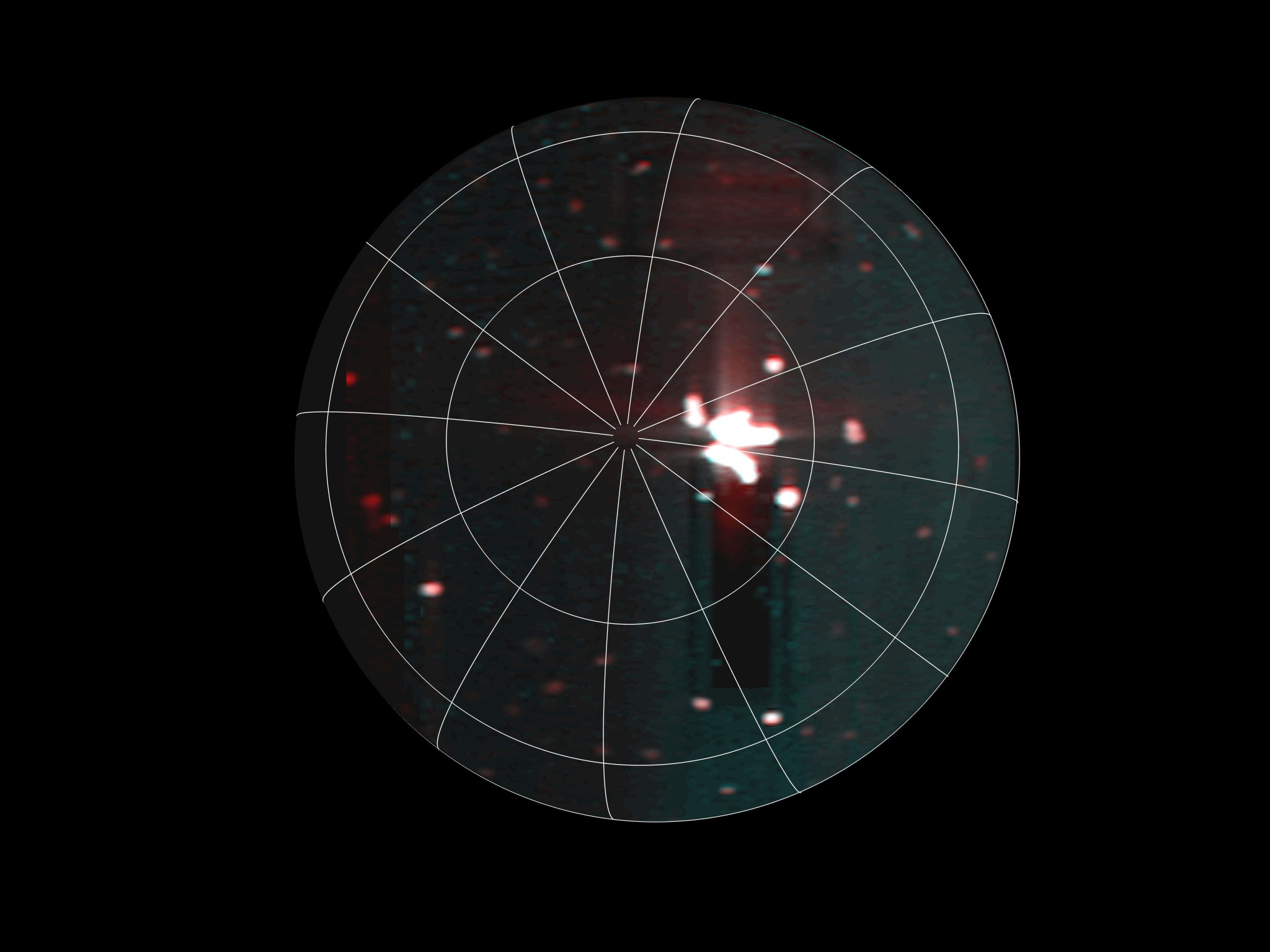 A massive hotspot can be seen just to the right of Io&rsquo;s south pole